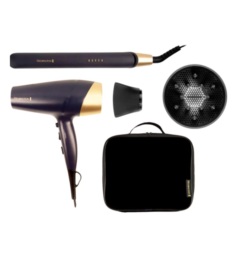 COMBO SECADOR + PLANCHITA CON ESTUCHE REMINGTON SAPPHIRE LUXE S5805GP-220R