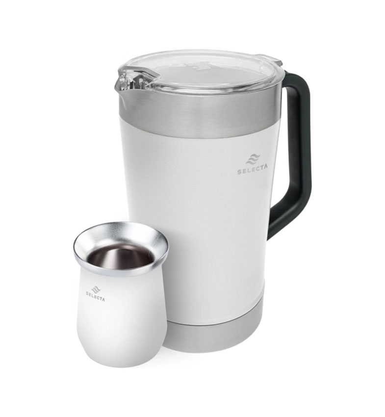 SET DE JARRA 1,9 LITROS + MATE 330 ML ACERO INOX BLANCO - SELECTA
