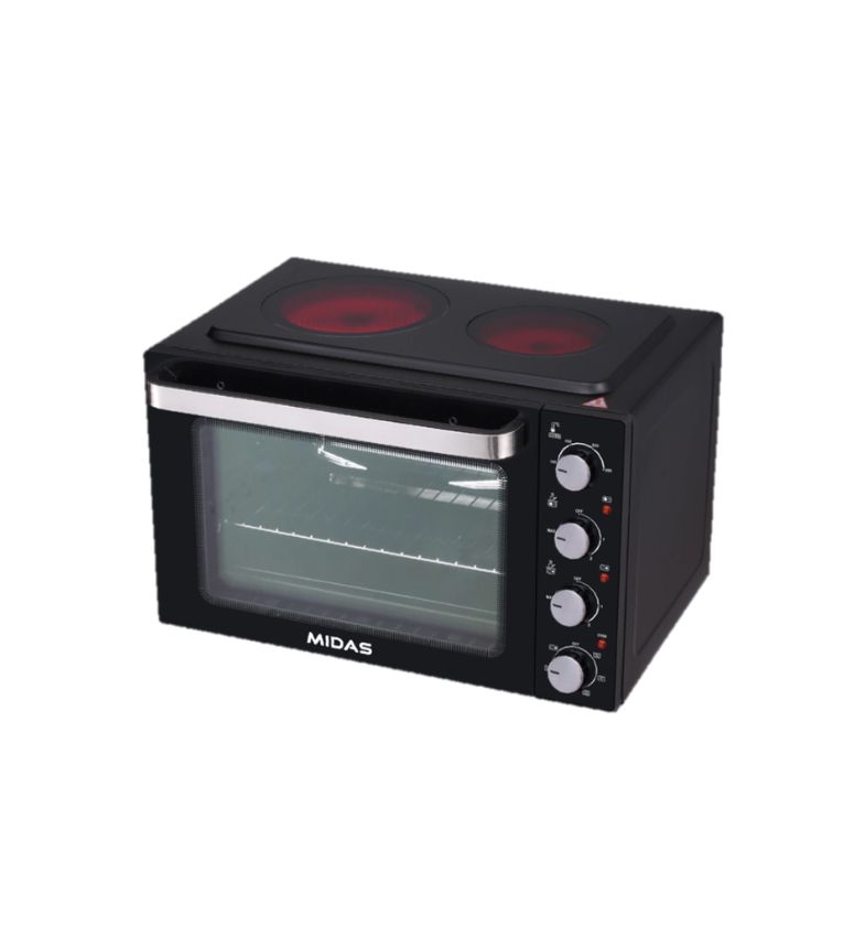 HORNO ELECTRICO MIDAS 45L.MD-HEPV45LW C/PLACA VITRO NEGRO