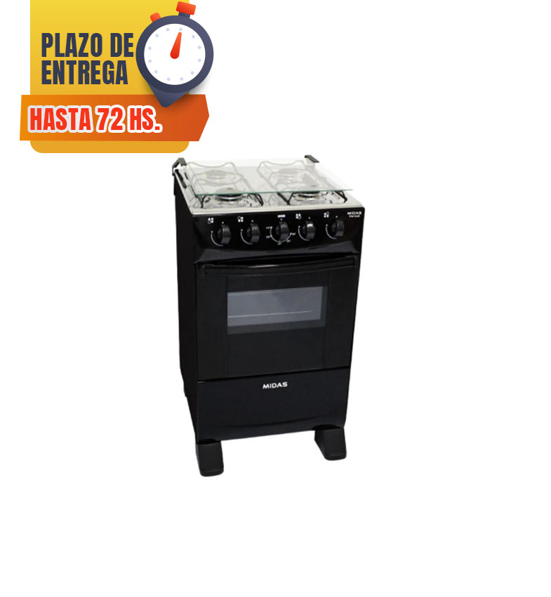 COCINA A GAS 4H MIDAS MARISCAL NEGRO
