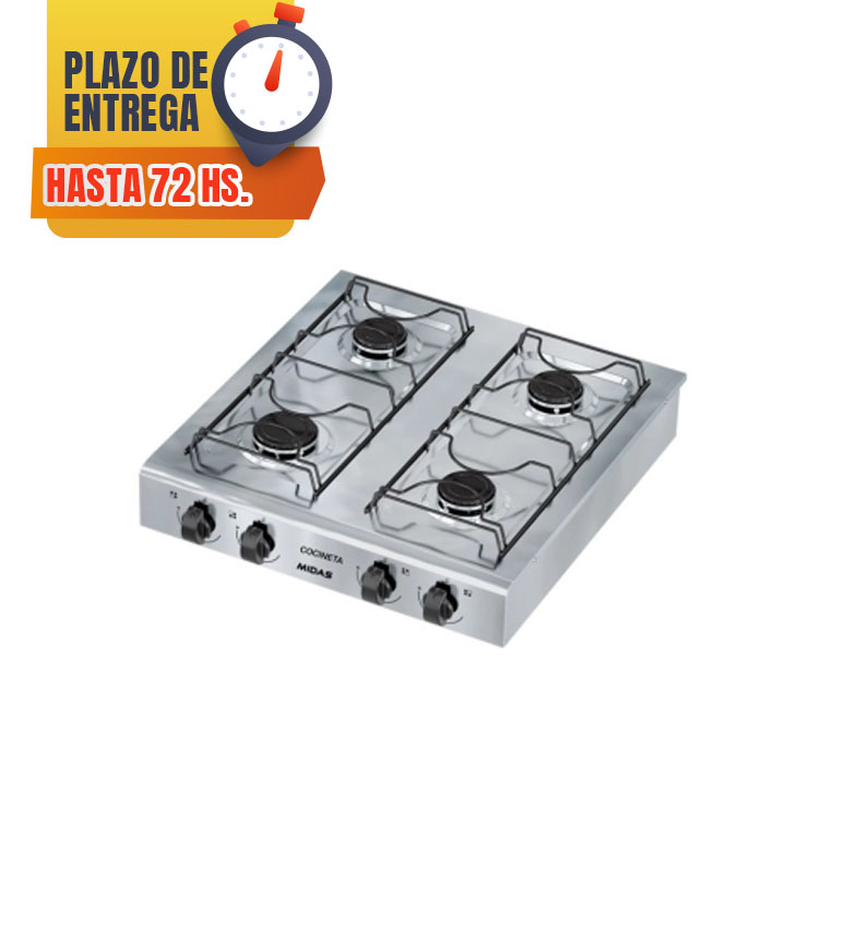 COCINA DE MESA MIDAS 4 HORNALLAS INOX