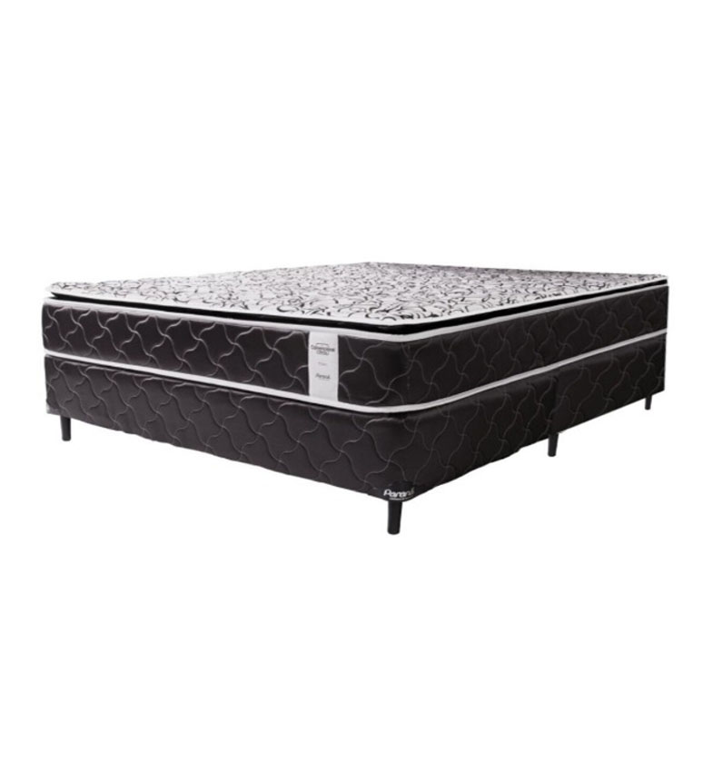 BASE + COLCHON PARANA NEO CONVENCIONAL PT 160 X 200- NEGRO