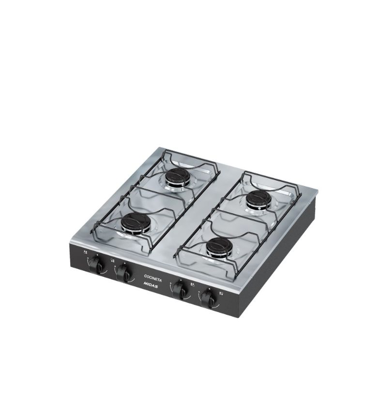 COCINA DE MESA MIDAS 4 HORNALLAS NEGRO