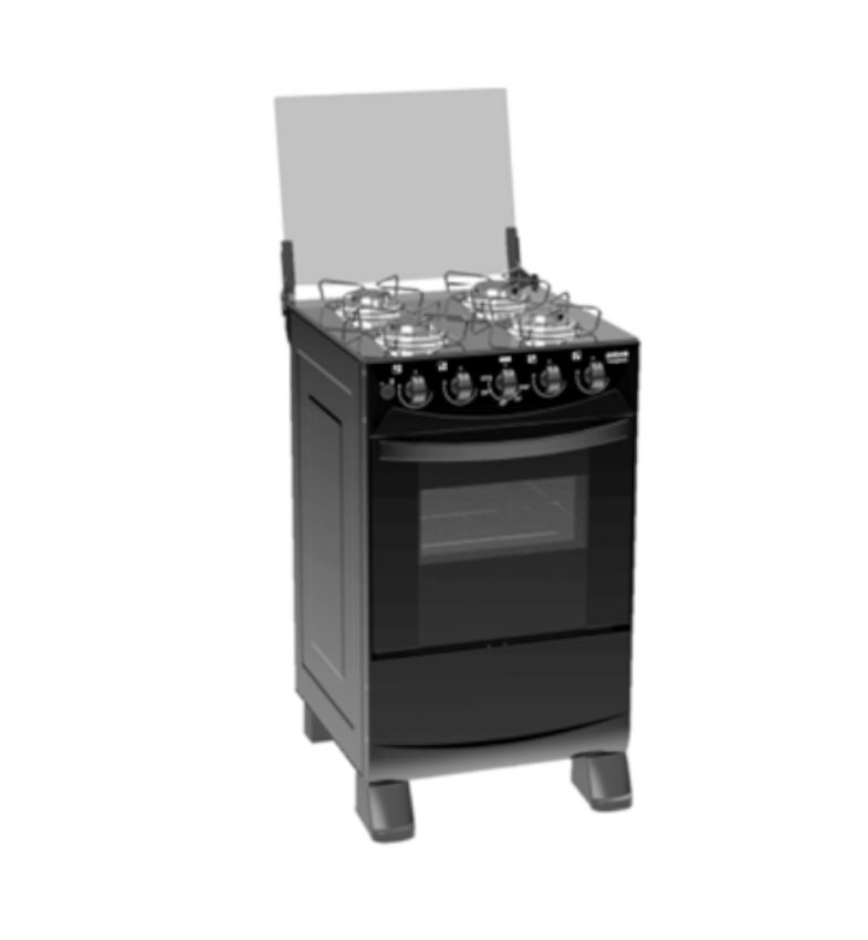 COCINA DE MESA MIDAS 4 HORNALLAS NEGRO