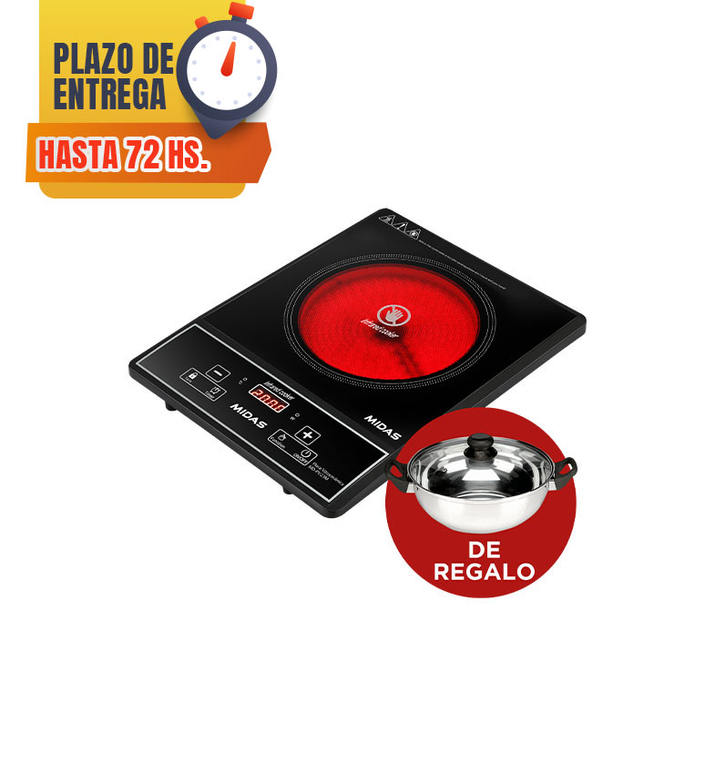 PLACA MIDAS VITRO INFRARROJA MD-PV23M- CON OLLA DE REGALO