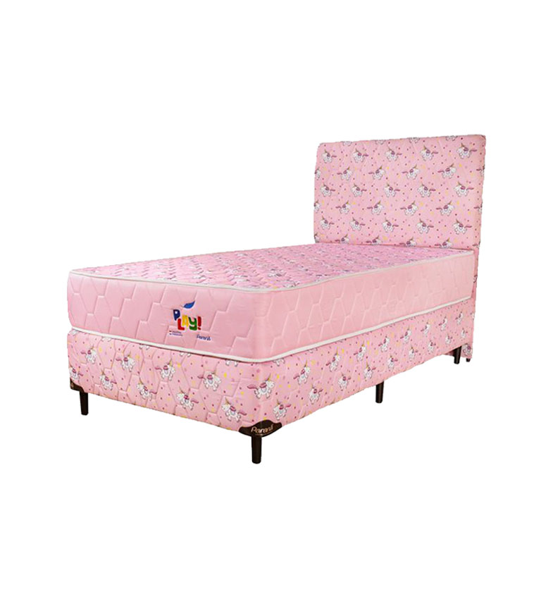 JUEGO COMPLETO SOMMIER PLAY PARANA NIÑAS UNICORNIO 100 X190